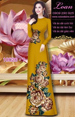 Vải áo dài hoa 3D-DT 10026