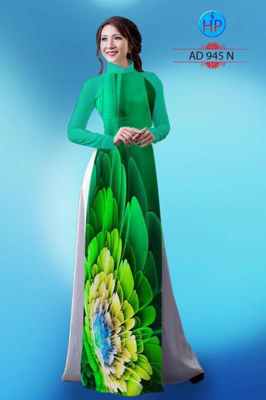 Vải áo dài hoa lớn 3D