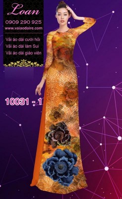 Vải áo dài hoa 3D-DT 10031