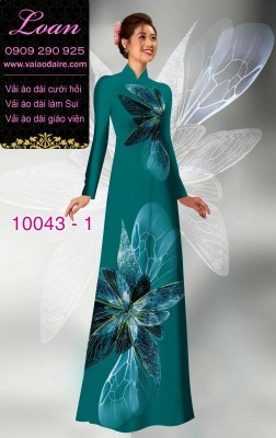 Vải áo dài hoa 3D-DT 10043