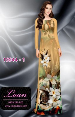 Vải áo dài hoa 3D-DT 10044
