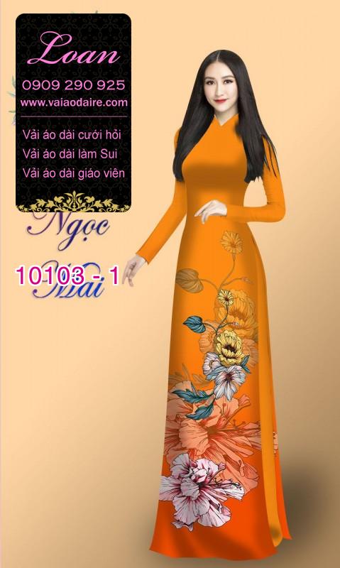 Vải áo dài hoa 3D