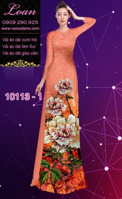 Vải áo dài hoa 3D-DT 10113