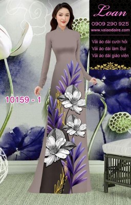 Vải áo dài hoa Sen-DT 10159
