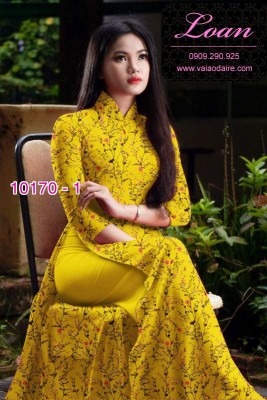 Vải áo dài hoa nhí-DT 10170