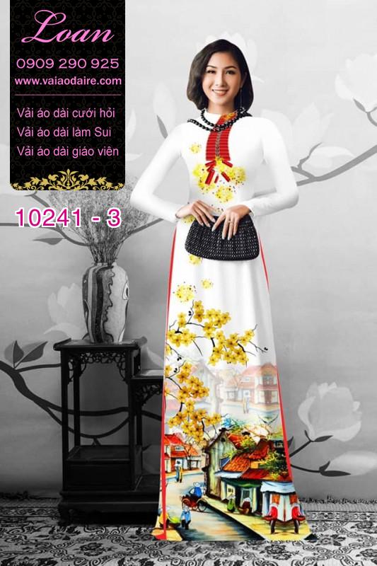 Vải áo dài hoa mai vàng