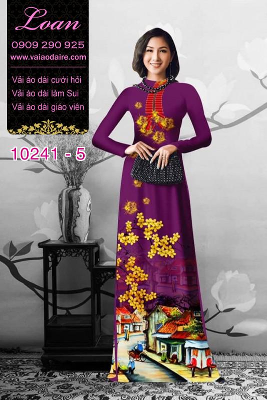 Vải áo dài hoa mai vàng