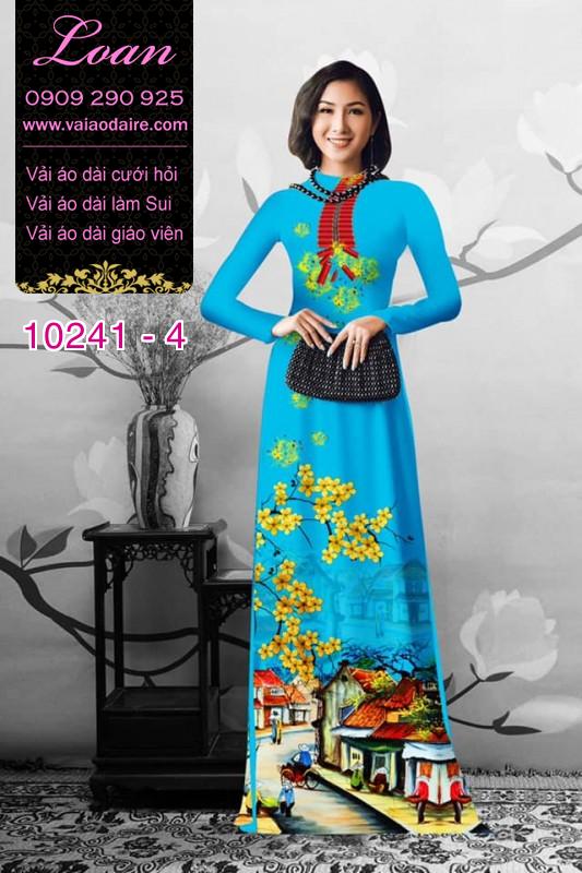 Vải áo dài hoa mai vàng