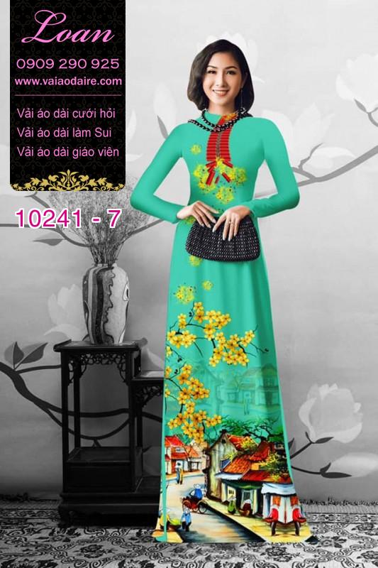 Vải áo dài hoa mai vàng