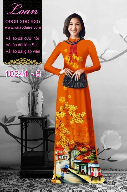 Vải áo dài hoa mai vàng