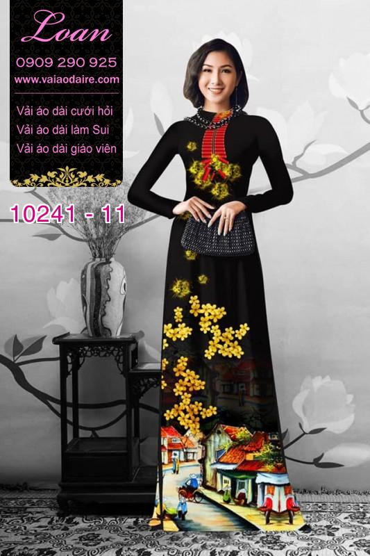 Vải áo dài hoa mai vàng