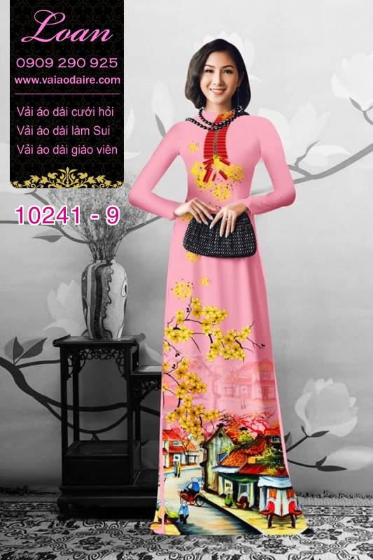 Vải áo dài hoa mai vàng