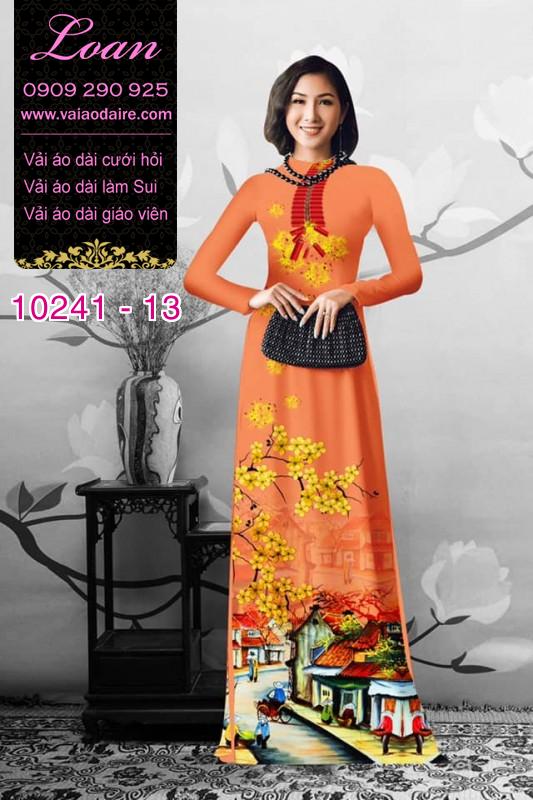 Vải áo dài hoa mai vàng