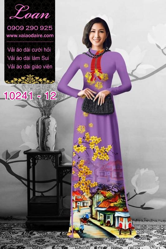 Vải áo dài hoa mai vàng