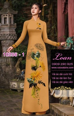 Vải áo dài hoa 3D-DT 10256
