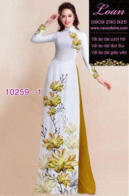 Vải áo dài hoa 3D-DT 10259