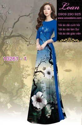 Vải áo dài hoa 3D-DT 10261
