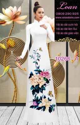 Vải áo dài hoa 3D-DT 10266