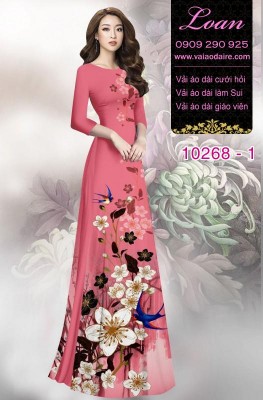 Vải áo dài hoa 3D-DT 10268