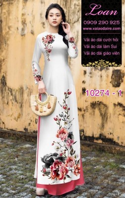 Vải áo dài hoa 3D-DT 10274