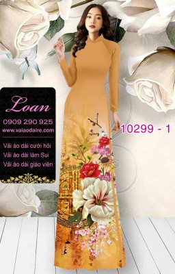 Vải áo dài hoa 3D-DT 10299