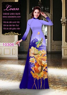 Vải áo dài hoa Sen 3D-DT 10306