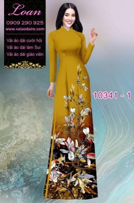 Vải áo dài hoa 3D.-DT 10341