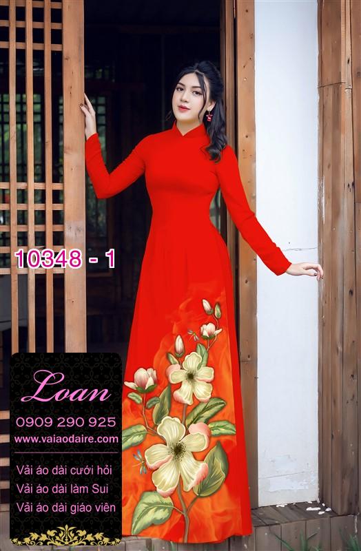 Vải áo dài hoa 3D.