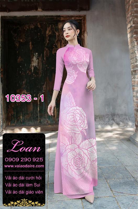 Vải áo dài hoa 3D.