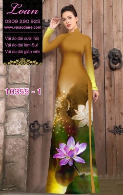Vải áo dài hoa Sen-DT 10355