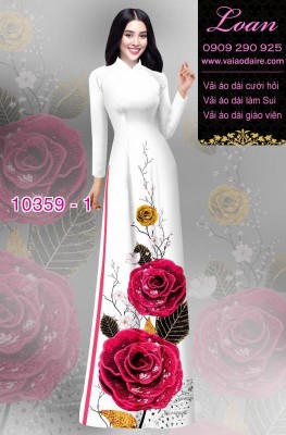 Vải áo dài hoa 3D-DT 10359