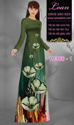 Vải áo dài hoa 3D-DT 10366