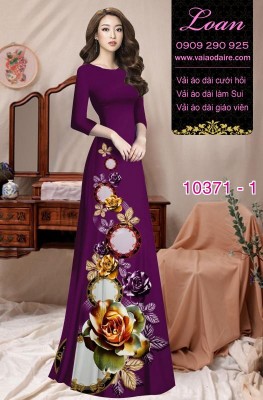 Vải áo dài hoa 3D.-DT 10371