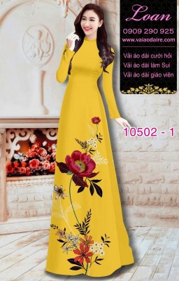 Vải áo dài hoa Hồng 3D-DT 10502