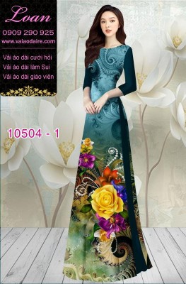 Vải áo dài hoa 3D-DT 10504
