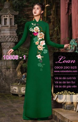 Vải áo dài hoa 3D-DT 10506