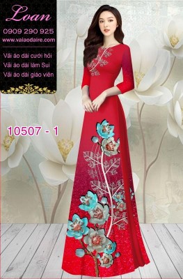 Vải áo dài hoa 3D-DT 10507