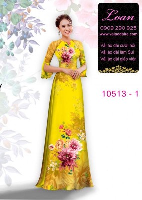 Vải áo dài hoa 3D-DT 10513