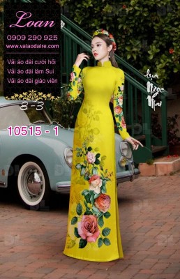 Vải áo dài hoa 3D-DT 10515