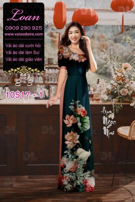 Vải áo dài hoa 3D-DT 10517