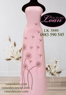 Vải áo dài kết hoa Bồ Công Anh-ADK10575