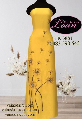 Vải áo dài kết hoa Bồ Công Anh-ADK10577