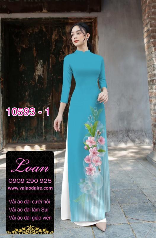 Vải áo dài hoa đơn giản