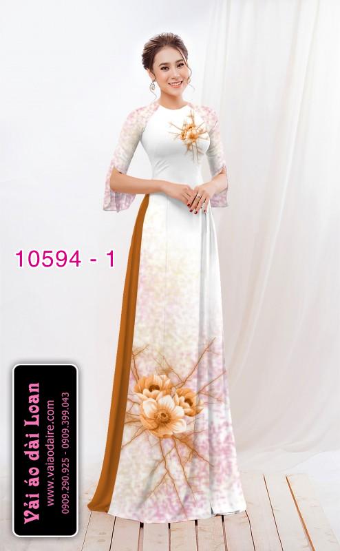 Vải áo dài hoa 3D