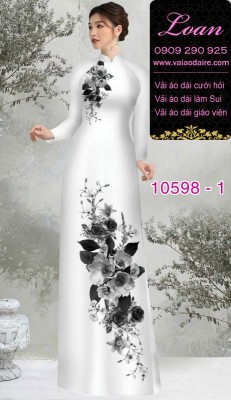 Vải áo dài hoa 3D-DT 10598