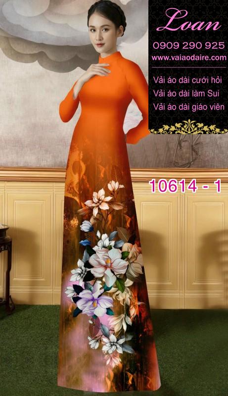 Vải áo dài hoa 3D