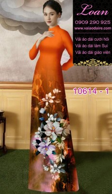 Vải áo dài hoa 3D-DT 10614