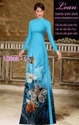 Vải áo dài hoa 3D-DT 10623
