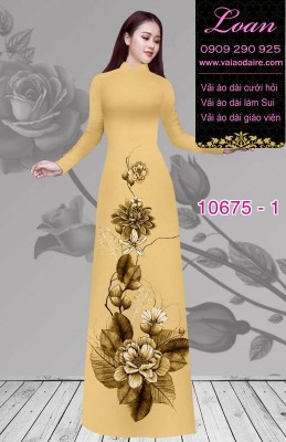 Vải áo dài hình hoa 3D-DT 10675
