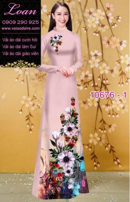 Vải áo dài hình hoa 3D-DT 10676